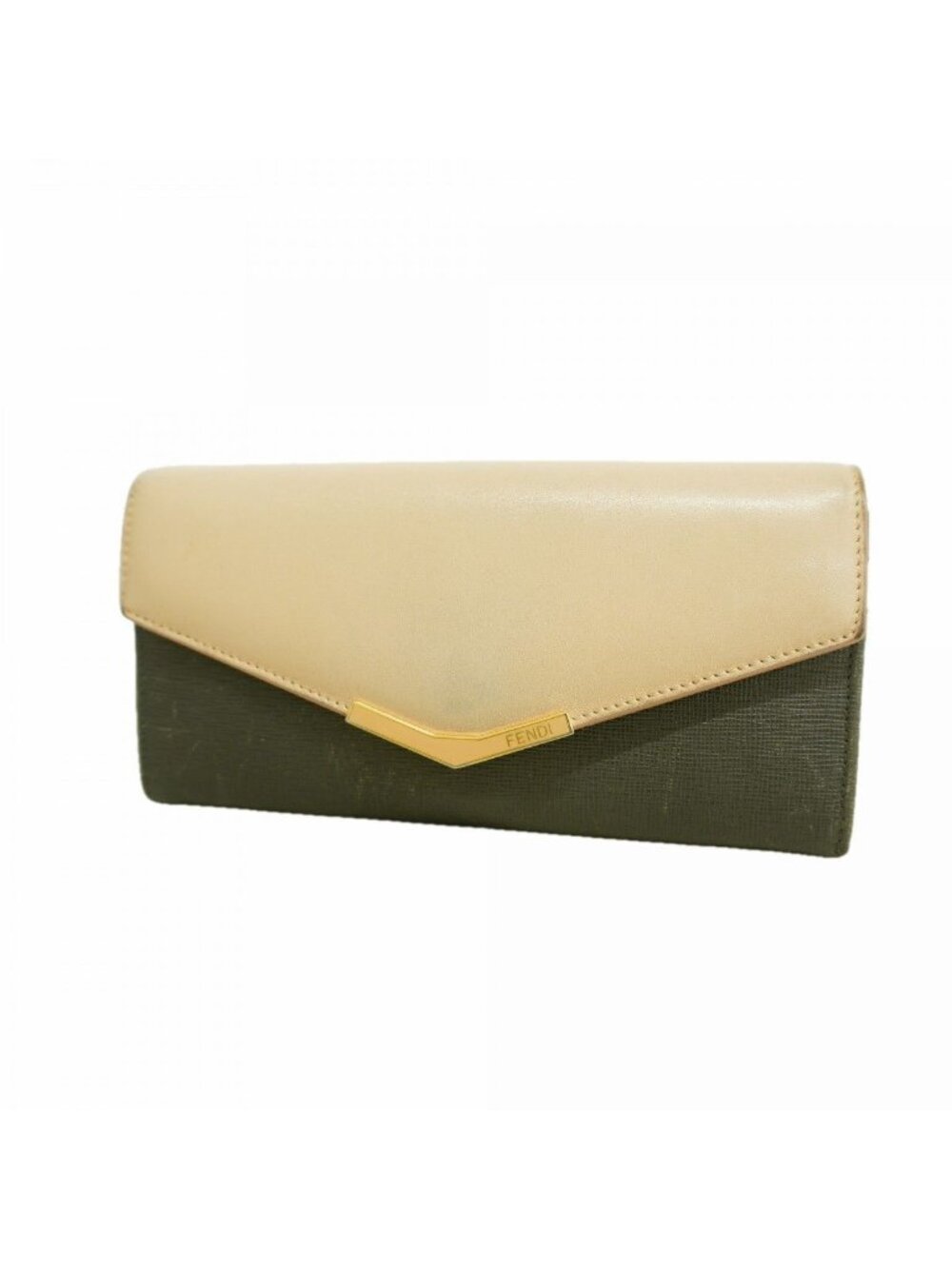 Fendi Wallet Leather Gray Pink Gold